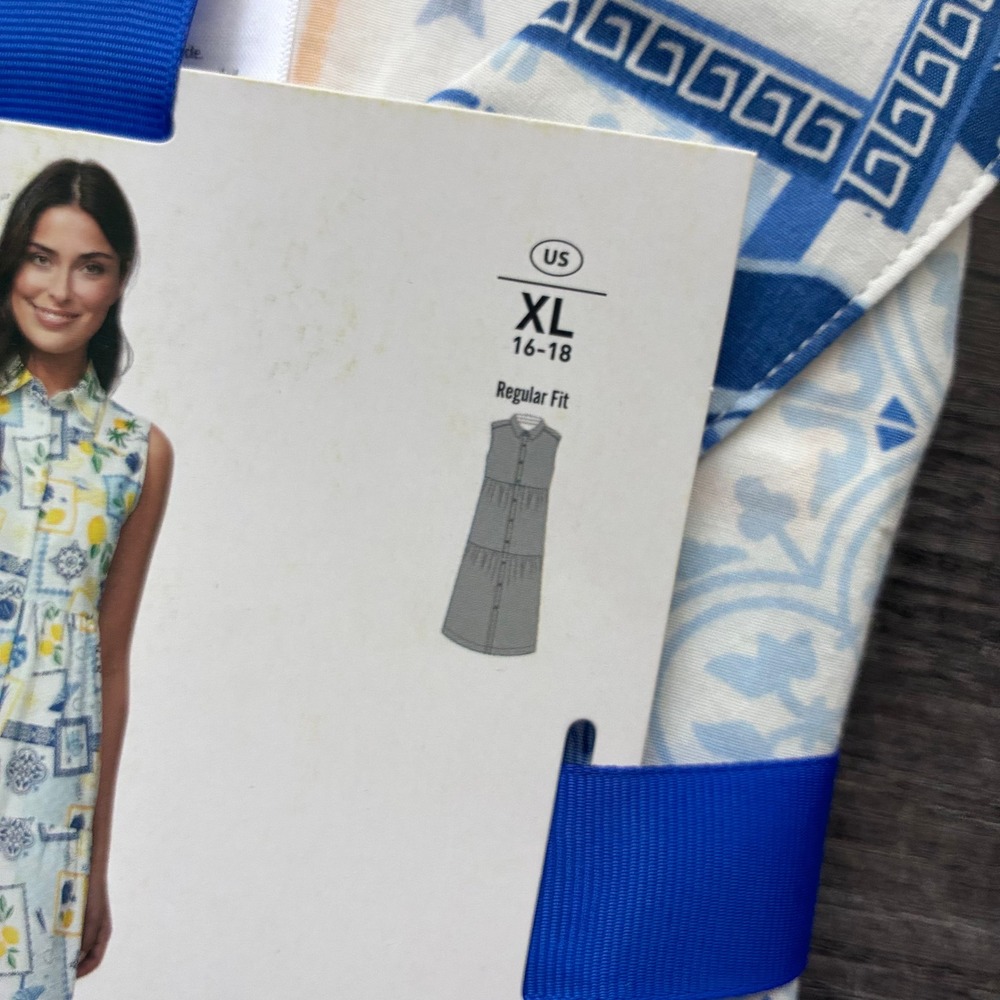 Alex's Lemonade Stand Woven Dress Size XL Yellow Lemon Print Summer Cottagecore - Picture 5 of 5